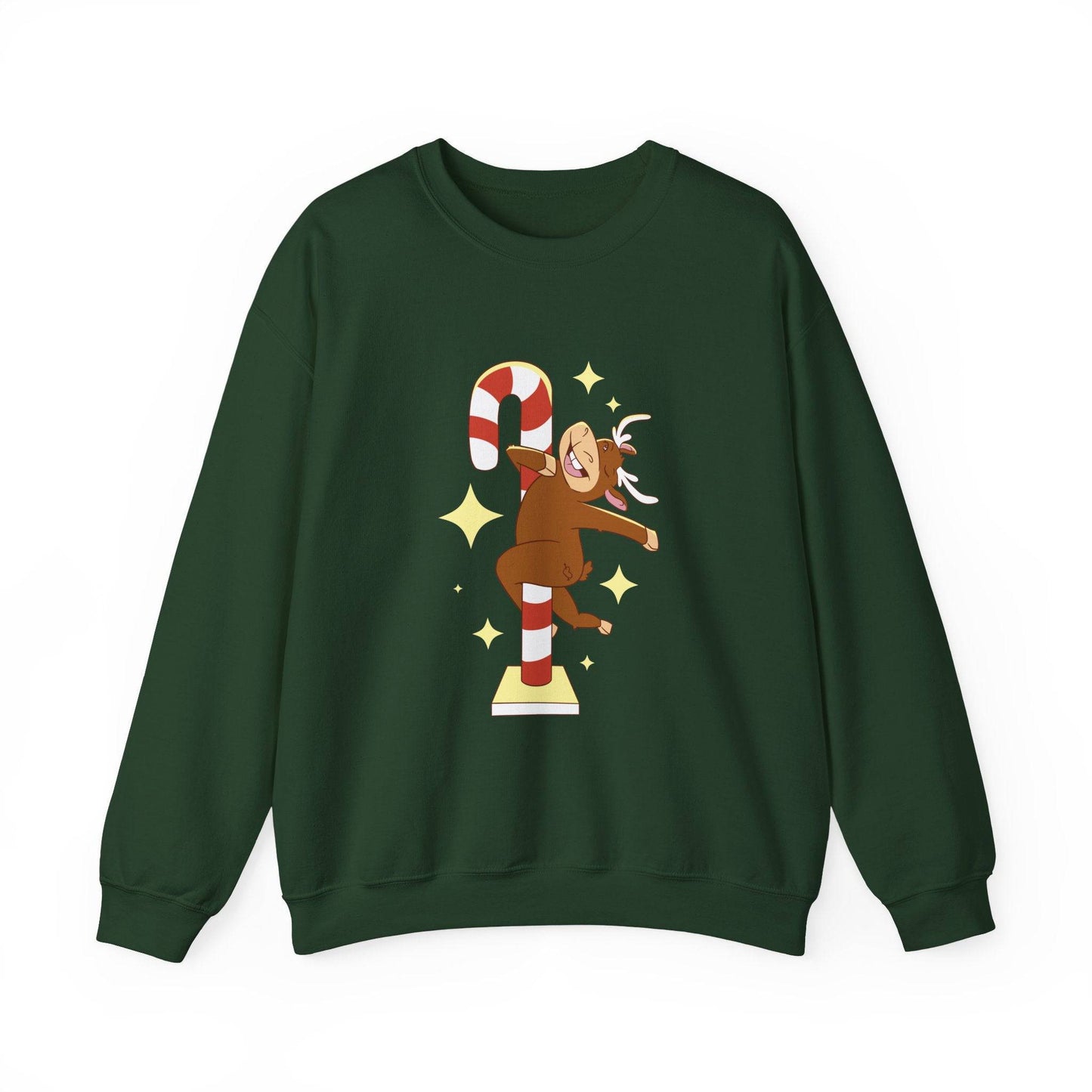 Pole Dancing Reindeer Sweatshirt - Funny Christmas Holiday Design - Goateez Style