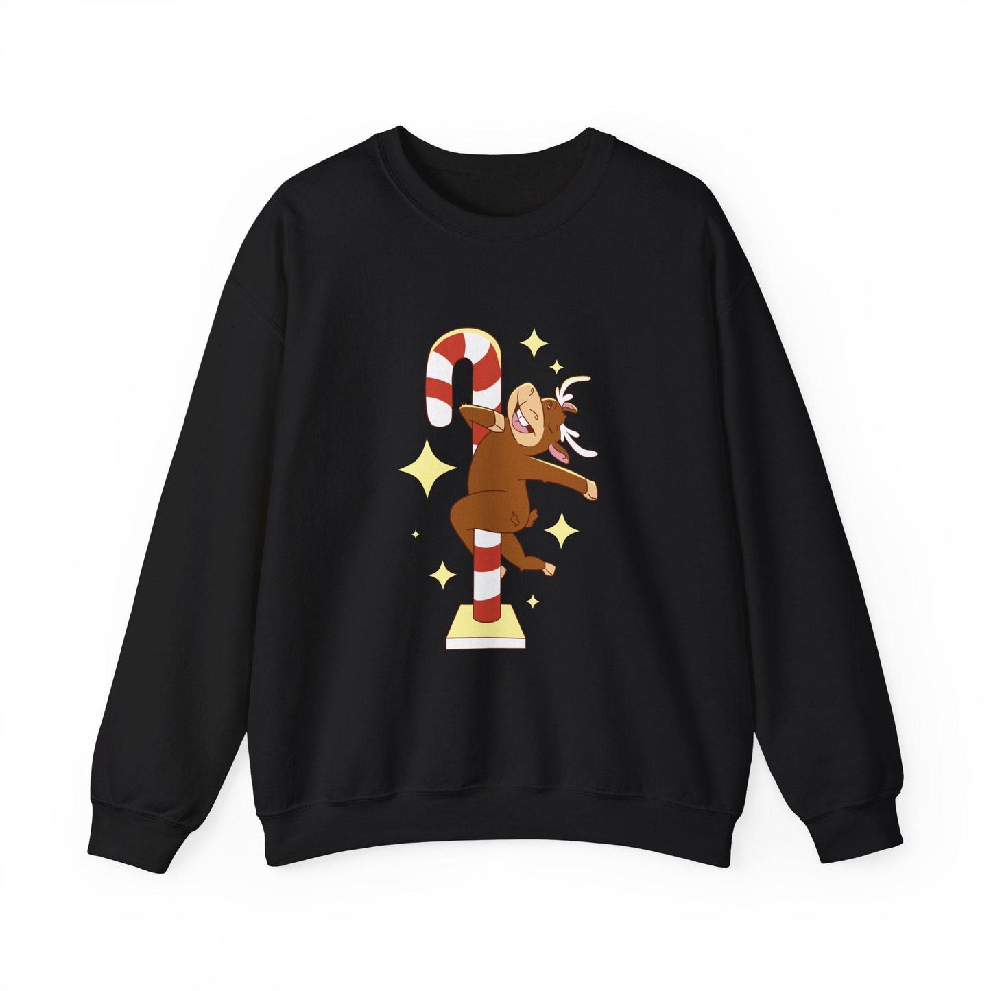 Pole Dancing Reindeer Sweatshirt - Funny Christmas Holiday Design - Goateez Style