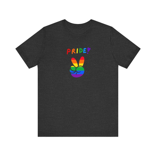 Pride Peace Sign T-Shirt - LGBTQ Rainbow Symbol, Peace and Love - Goateez Style