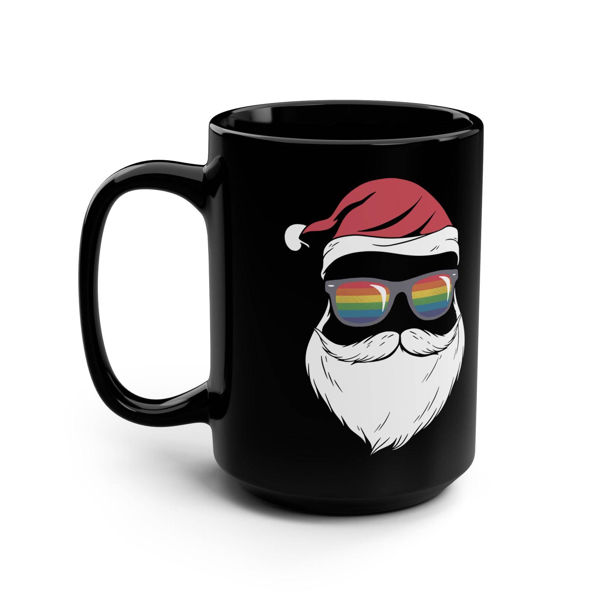 Pride Santa Coffee Mug - 15oz Festive Rainbow Christmas Mug - Goateez Style
