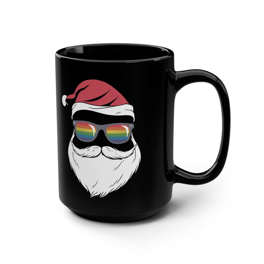 Pride Santa Coffee Mug - 15oz Festive Rainbow Christmas Mug - Goateez Style