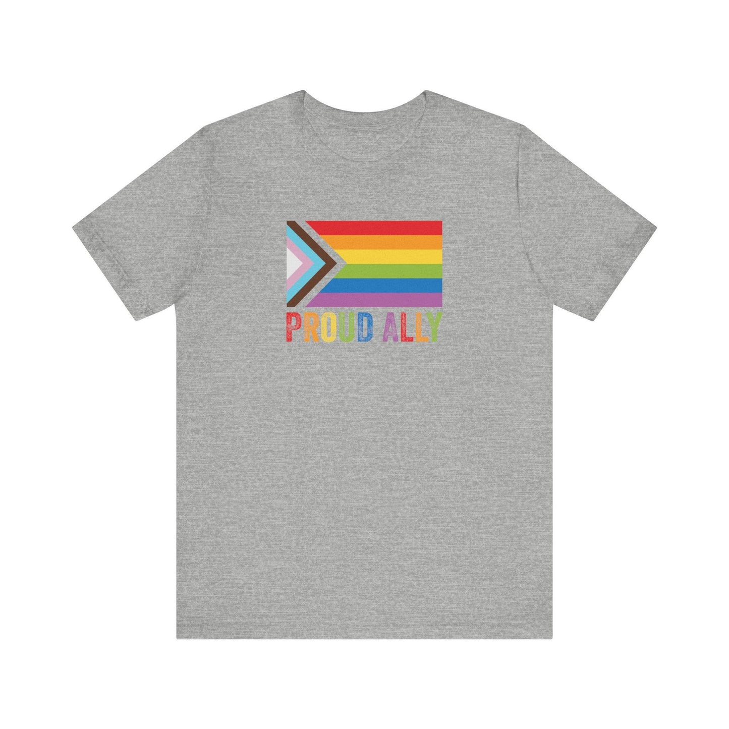 Proud Ally T-Shirt - LGBTQ Inclusive Rainbow Flag Tee - Goateez Style