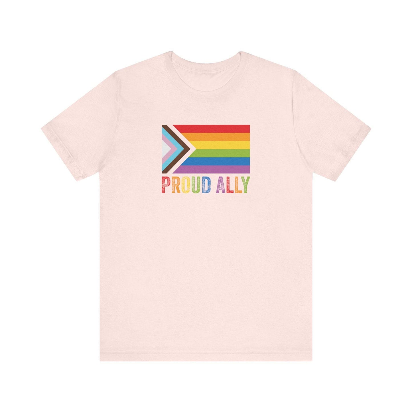 Proud Ally T-Shirt - LGBTQ Inclusive Rainbow Flag Tee - Goateez Style