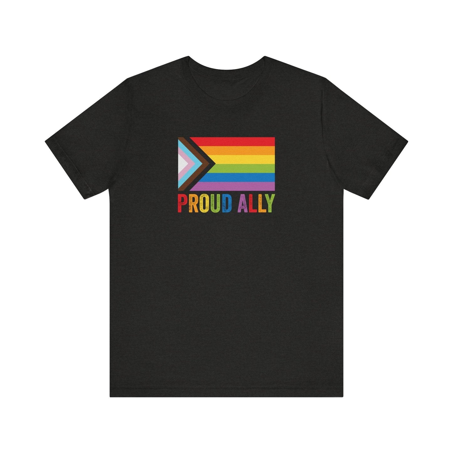 Proud Ally T-Shirt - LGBTQ Inclusive Rainbow Flag Tee - Goateez Style