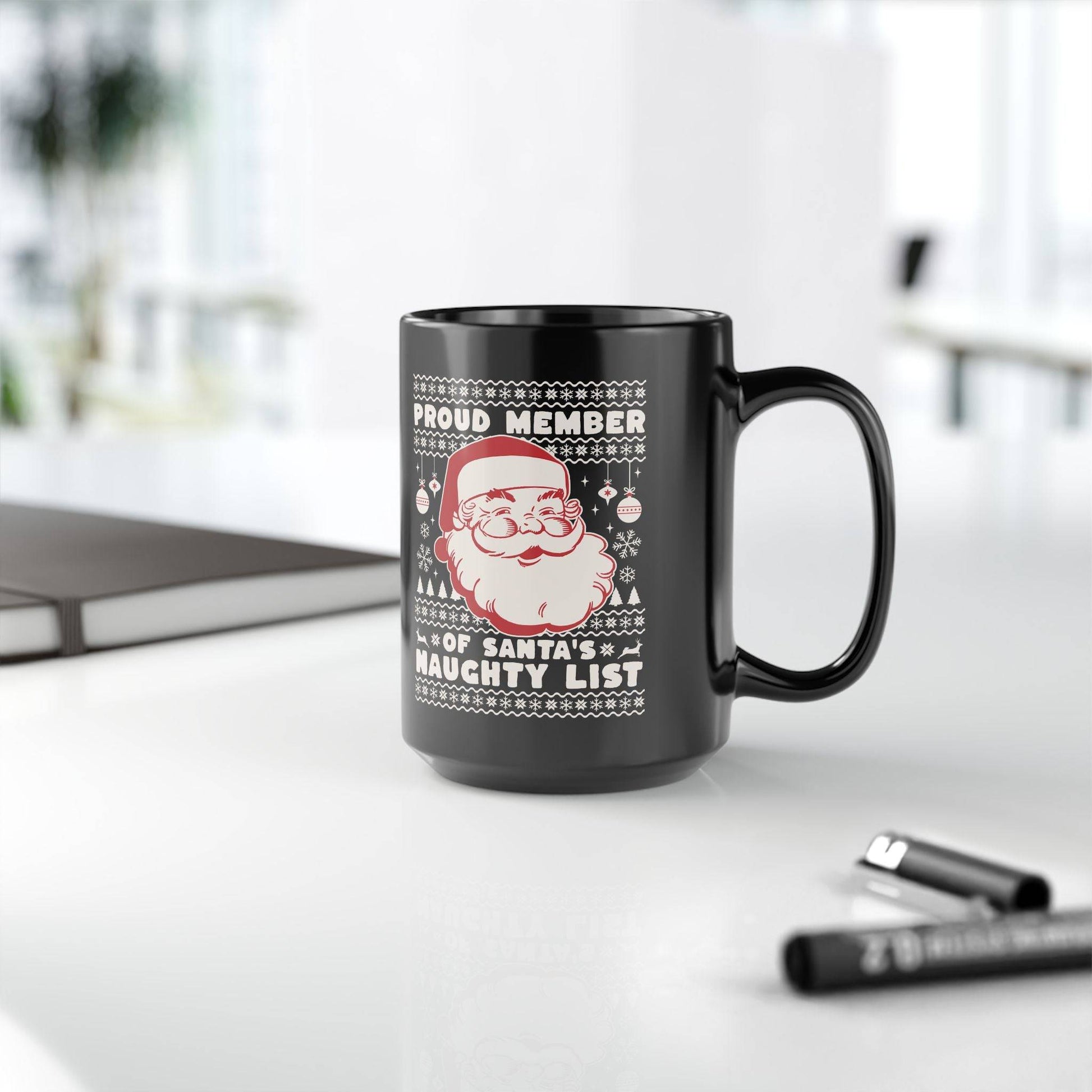 Proud Member of Santa's Naughty List Mug - Funny 15oz Christmas Coffee Cup - Goateez Style