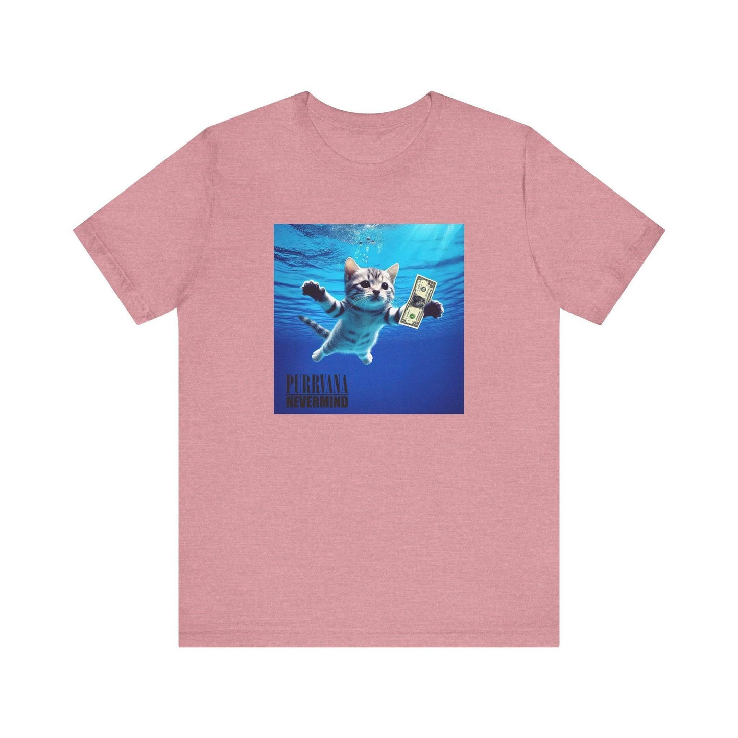 Purrvana Nevermind T-Shirt - Funny Cat Parody Design - Goateez Style