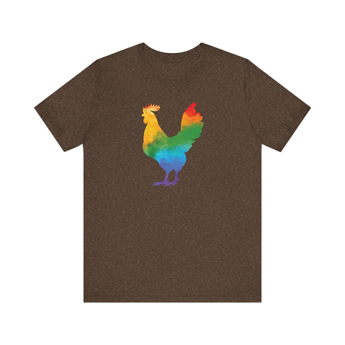 Rainbow Pride Rooster T-Shirt - Colorful LGBTQ Cock Pun Tee - Goateez Style