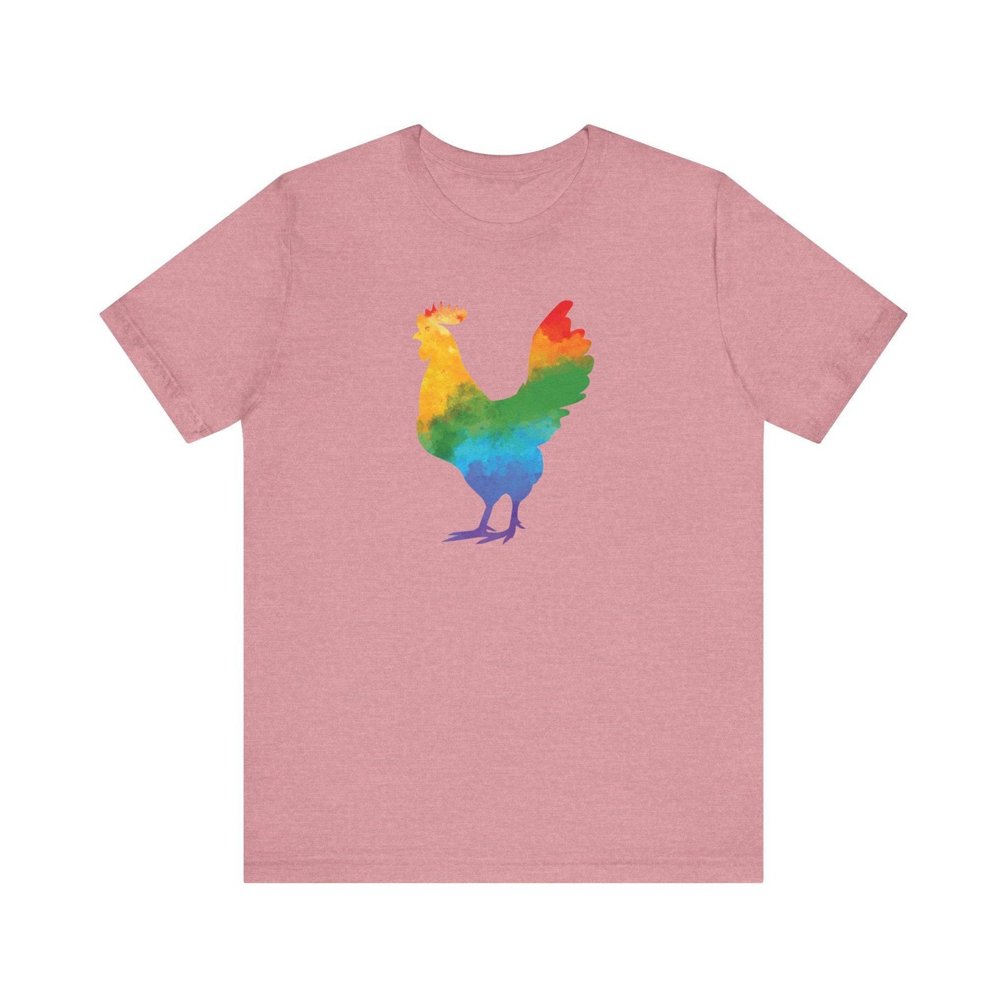 Rainbow Pride Rooster T-Shirt - Colorful LGBTQ Cock Pun Tee - Goateez Style