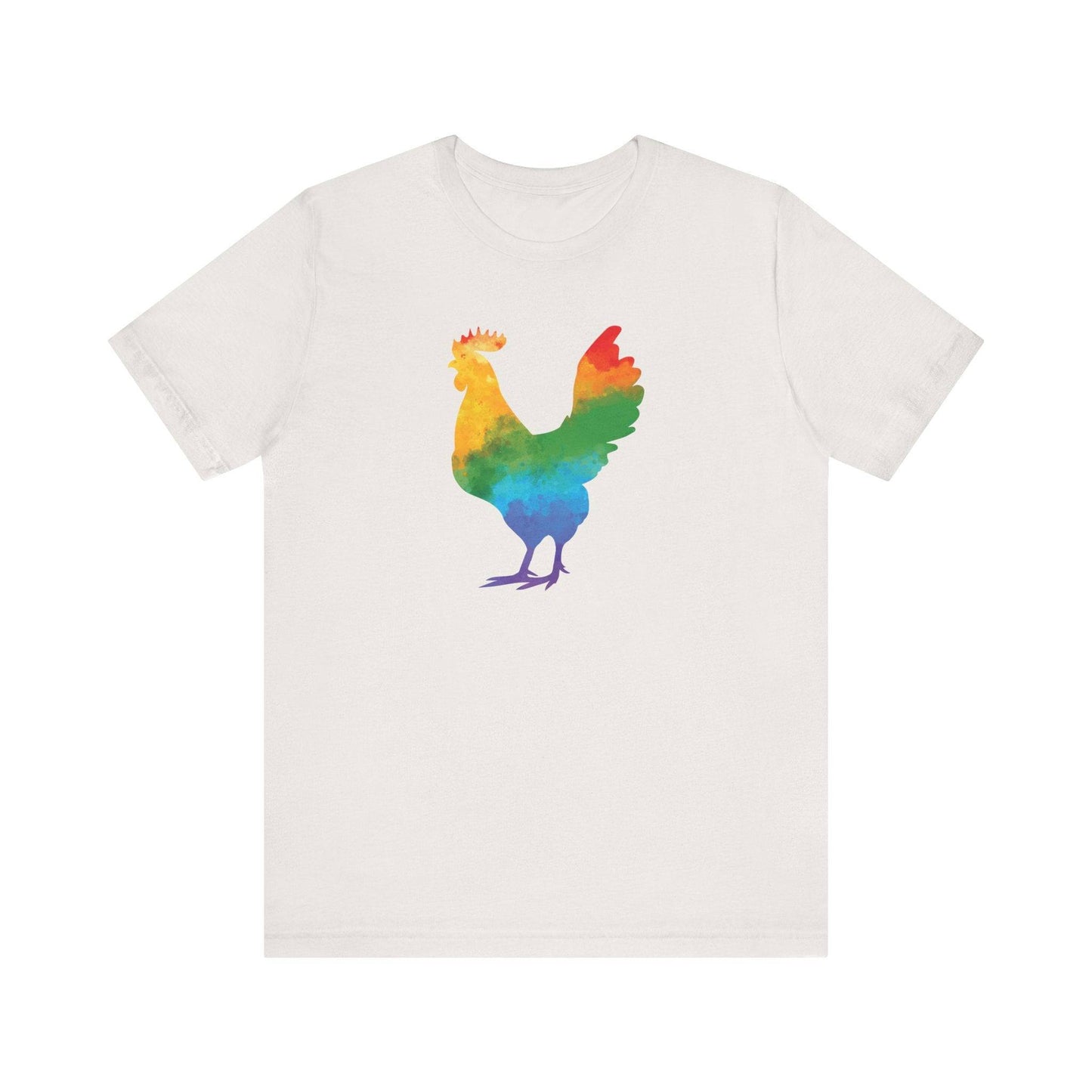 Rainbow Pride Rooster T-Shirt - Colorful LGBTQ Cock Pun Tee - Goateez Style