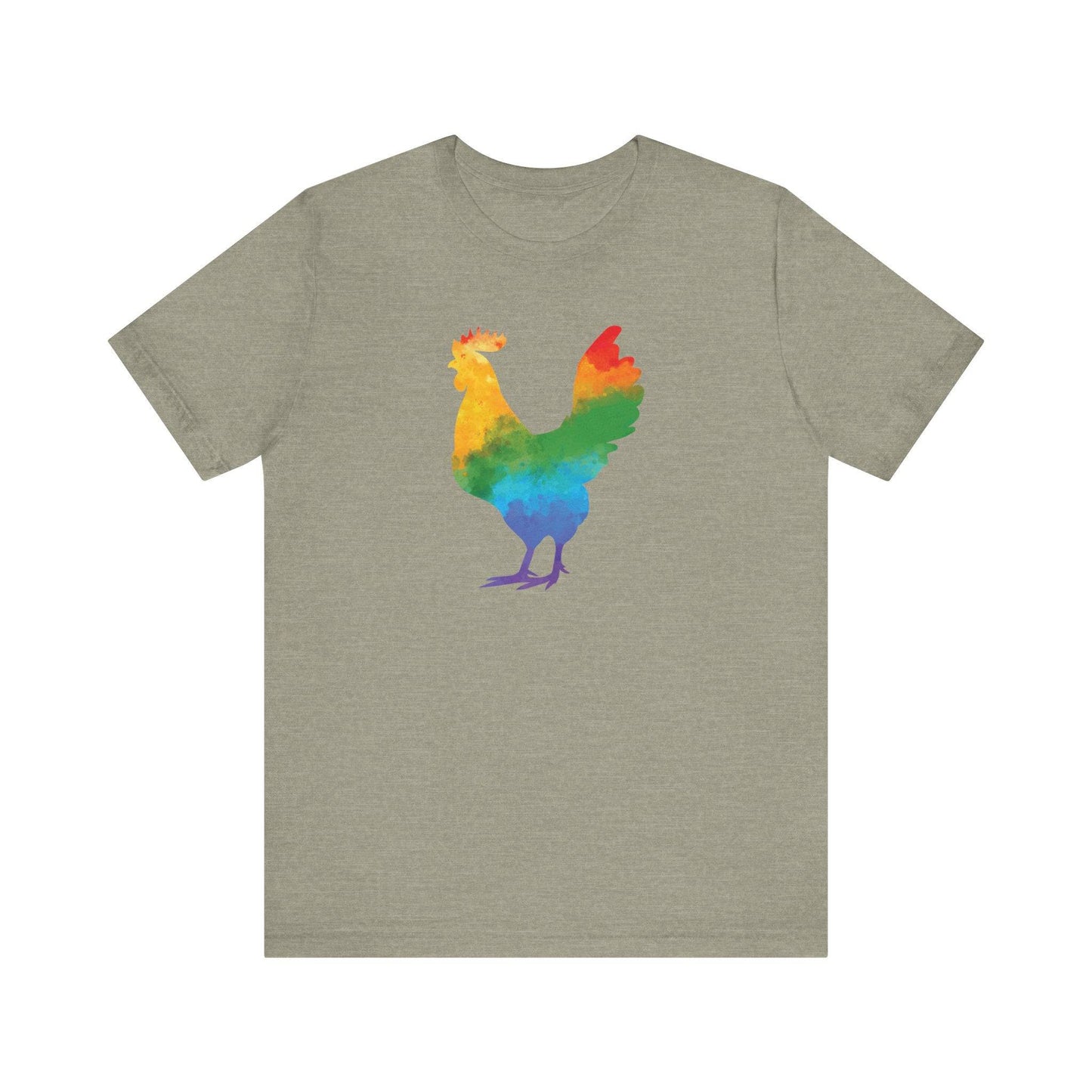 Rainbow Pride Rooster T-Shirt - Colorful LGBTQ Cock Pun Tee - Goateez Style