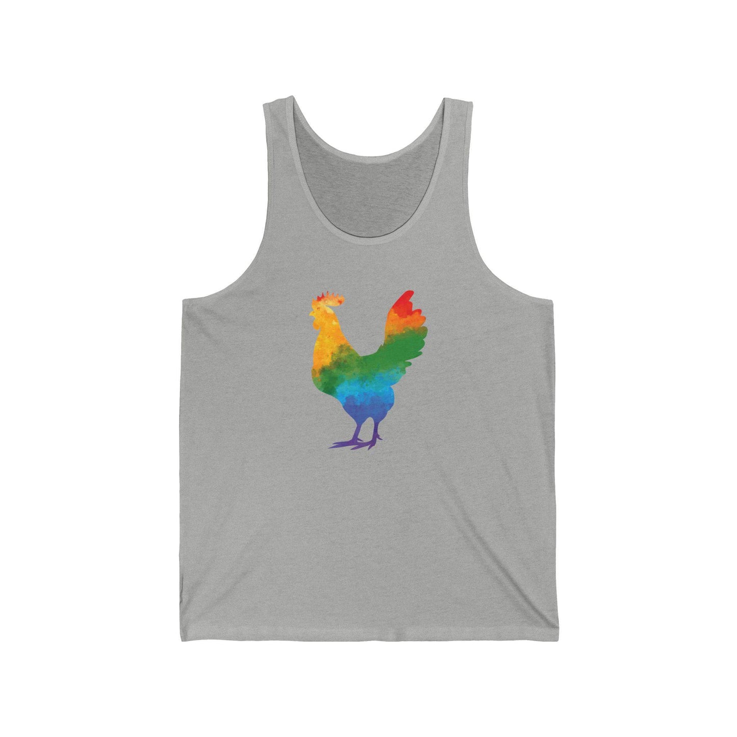 Rainbow Pride Rooster T-Shirt - Colorful LGBTQ Cock Tank - Goateez Style