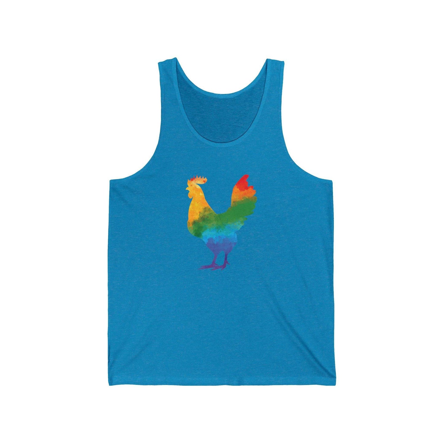 Rainbow Pride Rooster T-Shirt - Colorful LGBTQ Cock Tank - Goateez Style