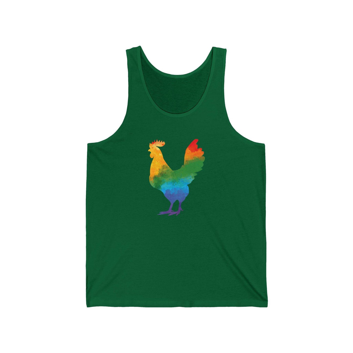 Rainbow Pride Rooster T-Shirt - Colorful LGBTQ Cock Tank - Goateez Style