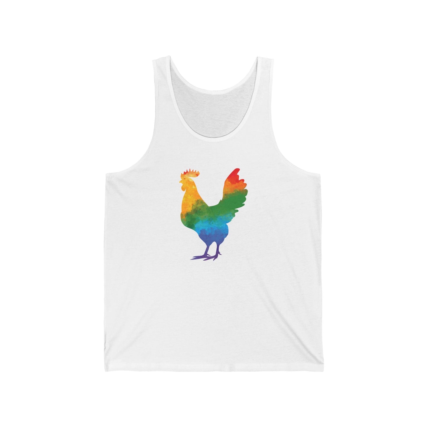 Rainbow Pride Rooster T-Shirt - Colorful LGBTQ Cock Tank - Goateez Style