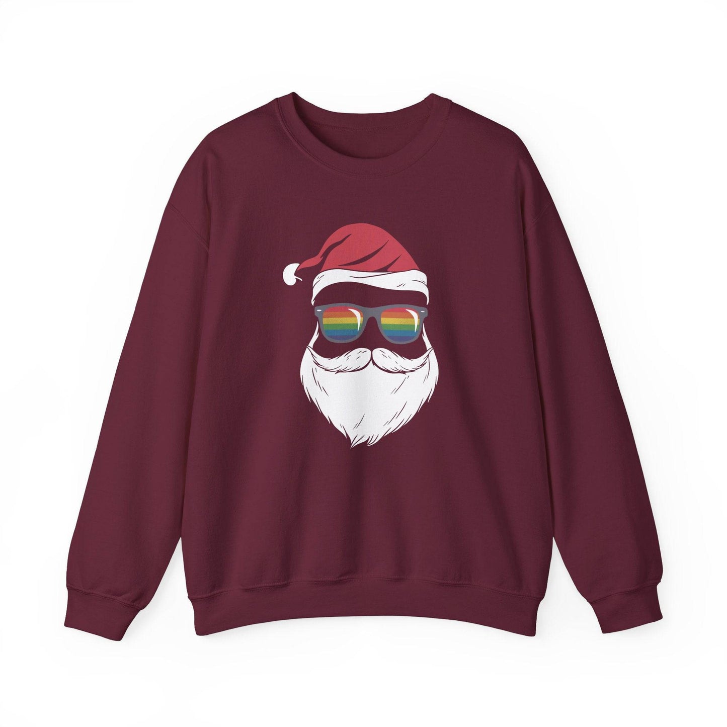 Rainbow Santa Sweatshirt - Fun LGBTQ Christmas Holiday Design - Goateez Style