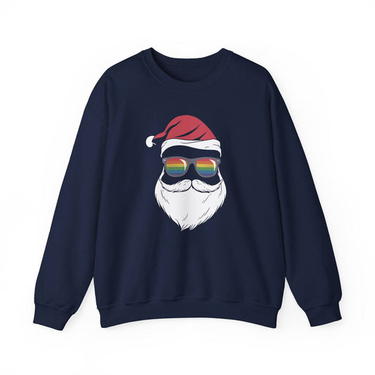 Rainbow Santa Sweatshirt - Fun LGBTQ Christmas Holiday Design - Goateez Style