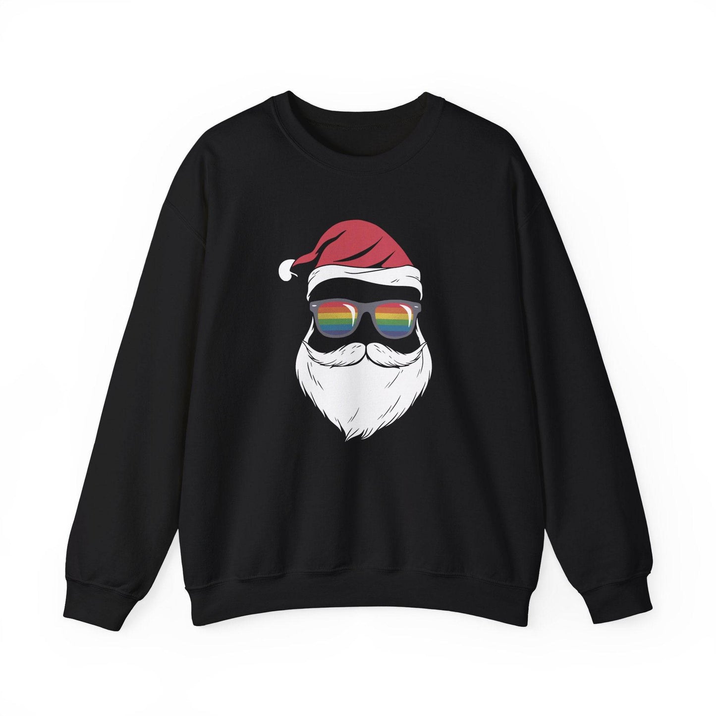 Rainbow Santa Sweatshirt - Fun LGBTQ Christmas Holiday Design - Goateez Style