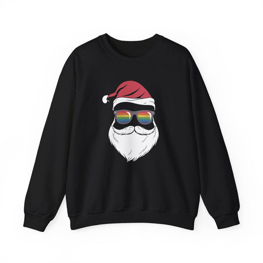 Rainbow Santa Sweatshirt - Fun LGBTQ Christmas Holiday Design - Goateez Style