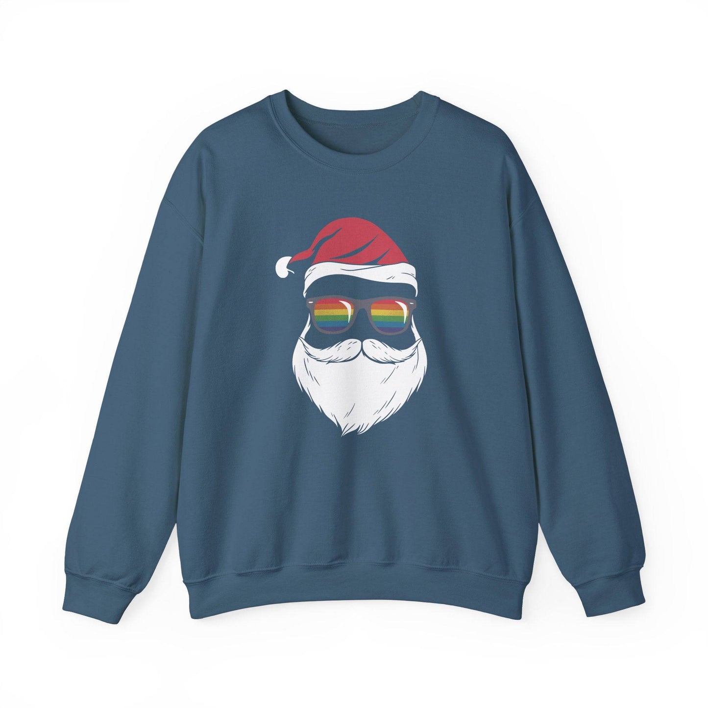Rainbow Santa Sweatshirt - Fun LGBTQ Christmas Holiday Design - Goateez Style