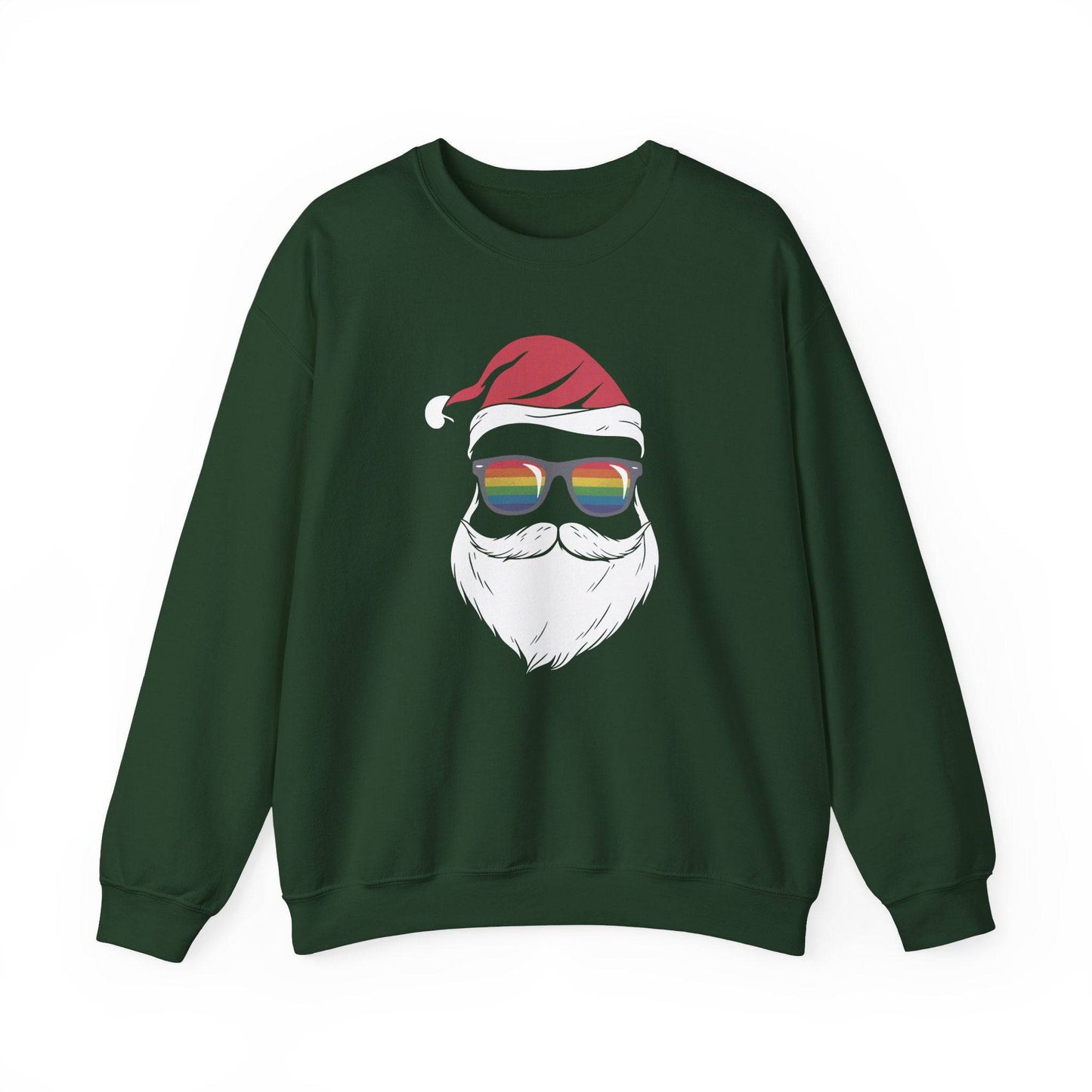Rainbow Santa Sweatshirt - Fun LGBTQ Christmas Holiday Design - Goateez Style