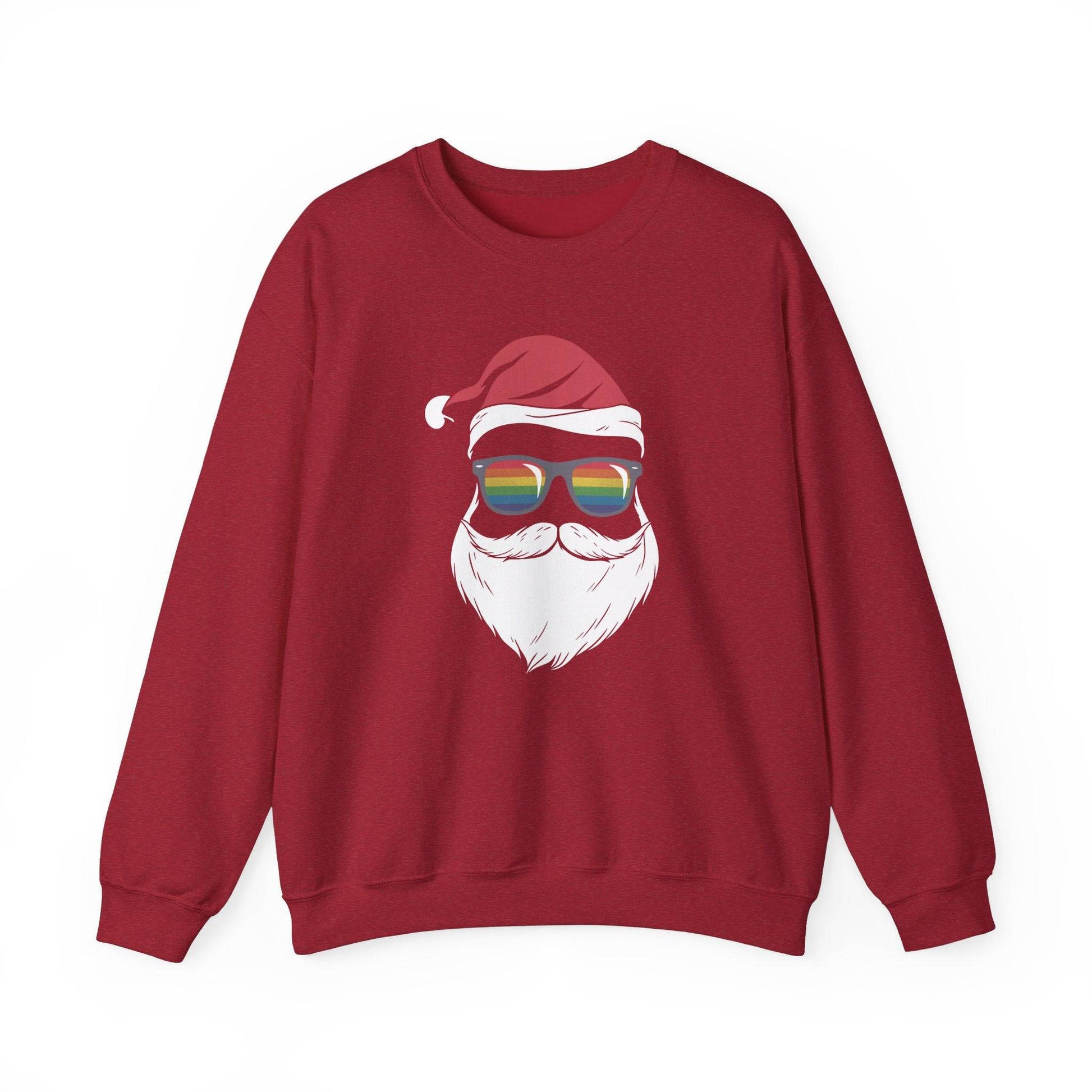 Rainbow Santa Sweatshirt - Fun LGBTQ Christmas Holiday Design - Goateez Style