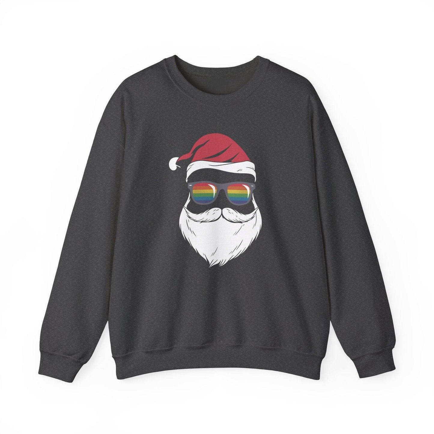 Rainbow Santa Sweatshirt - Fun LGBTQ Christmas Holiday Design - Goateez Style