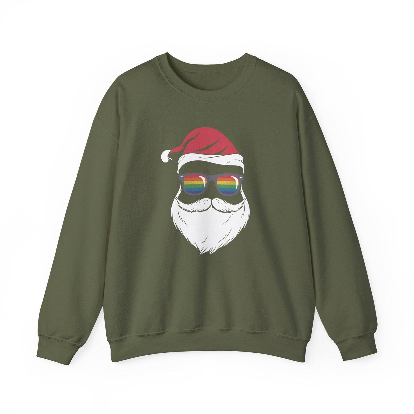 Rainbow Santa Sweatshirt - Fun LGBTQ Christmas Holiday Design - Goateez Style