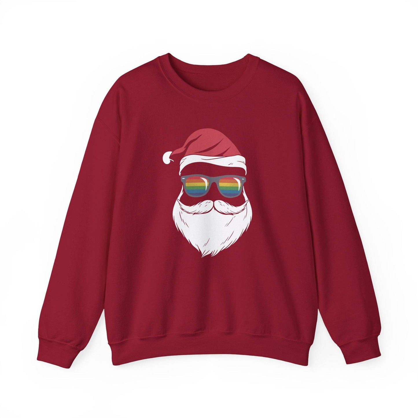 Rainbow Santa Sweatshirt - Fun LGBTQ Christmas Holiday Design - Goateez Style