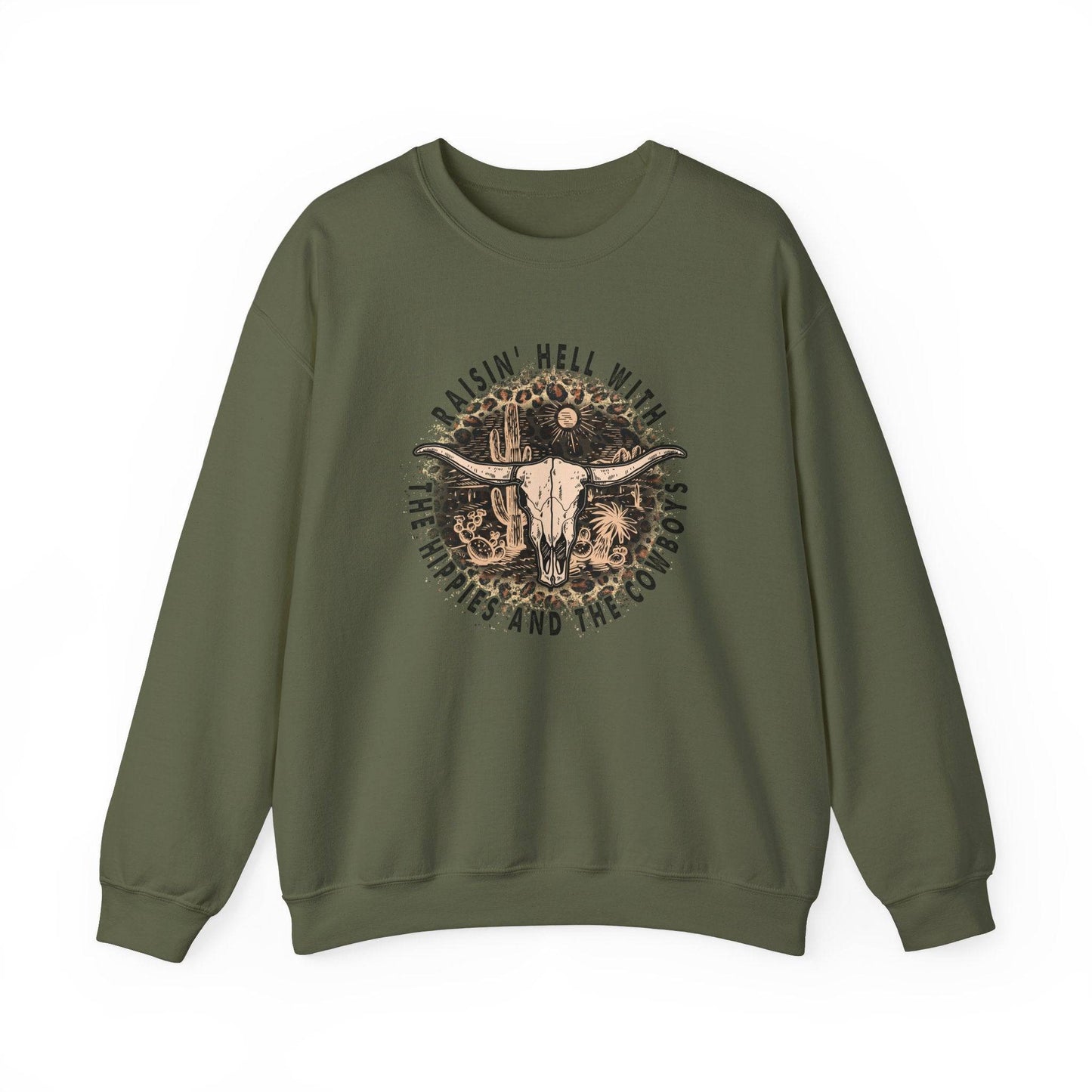 Raisin' Hell with the Hippies and the Cowboys - Western Sweatshirt - Goateez Style