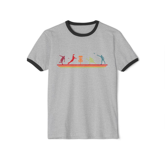 Retro Disc Golf Action - Ringer T-Shirt - Goateez Style