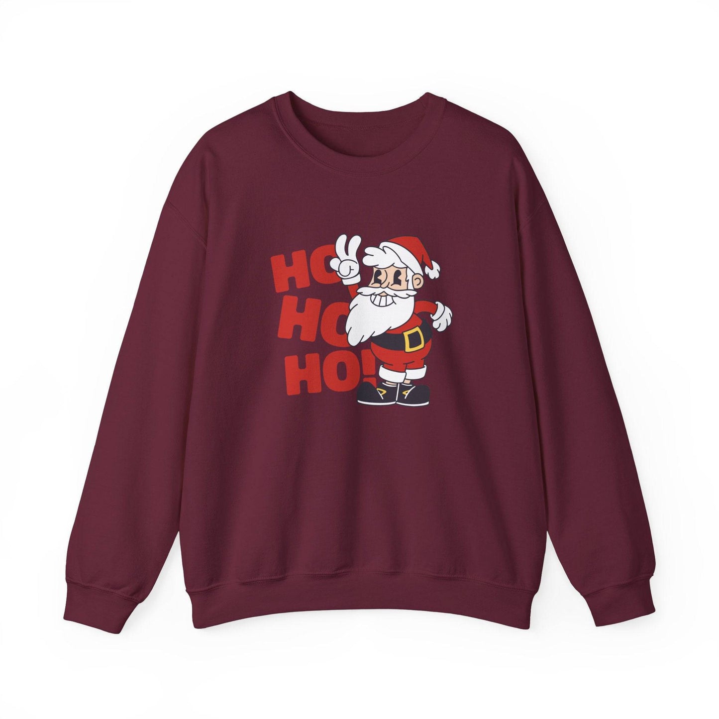 Retro Santa Ho Ho Ho Sweatshirt - Fun Christmas Graphic Sweatshirt - Goateez Style