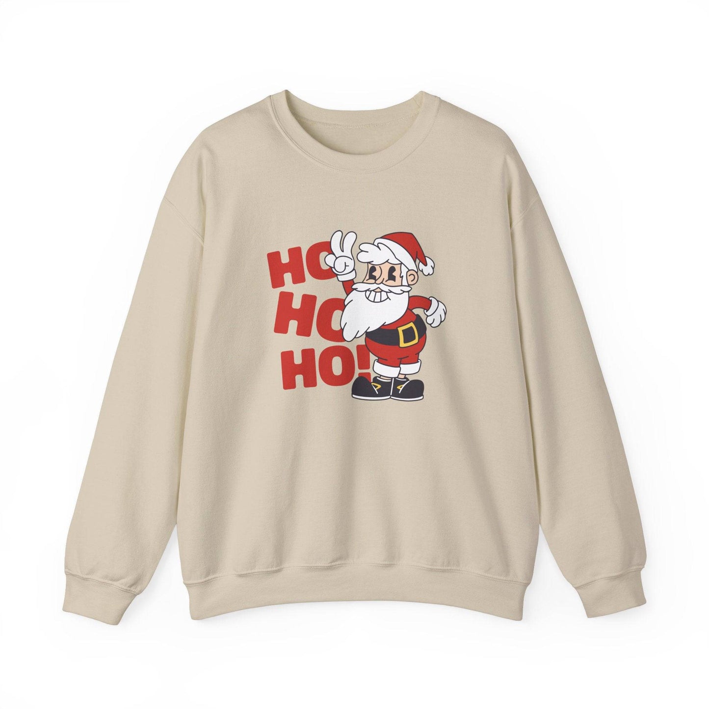 Retro Santa Ho Ho Ho Sweatshirt - Fun Christmas Graphic Sweatshirt - Goateez Style
