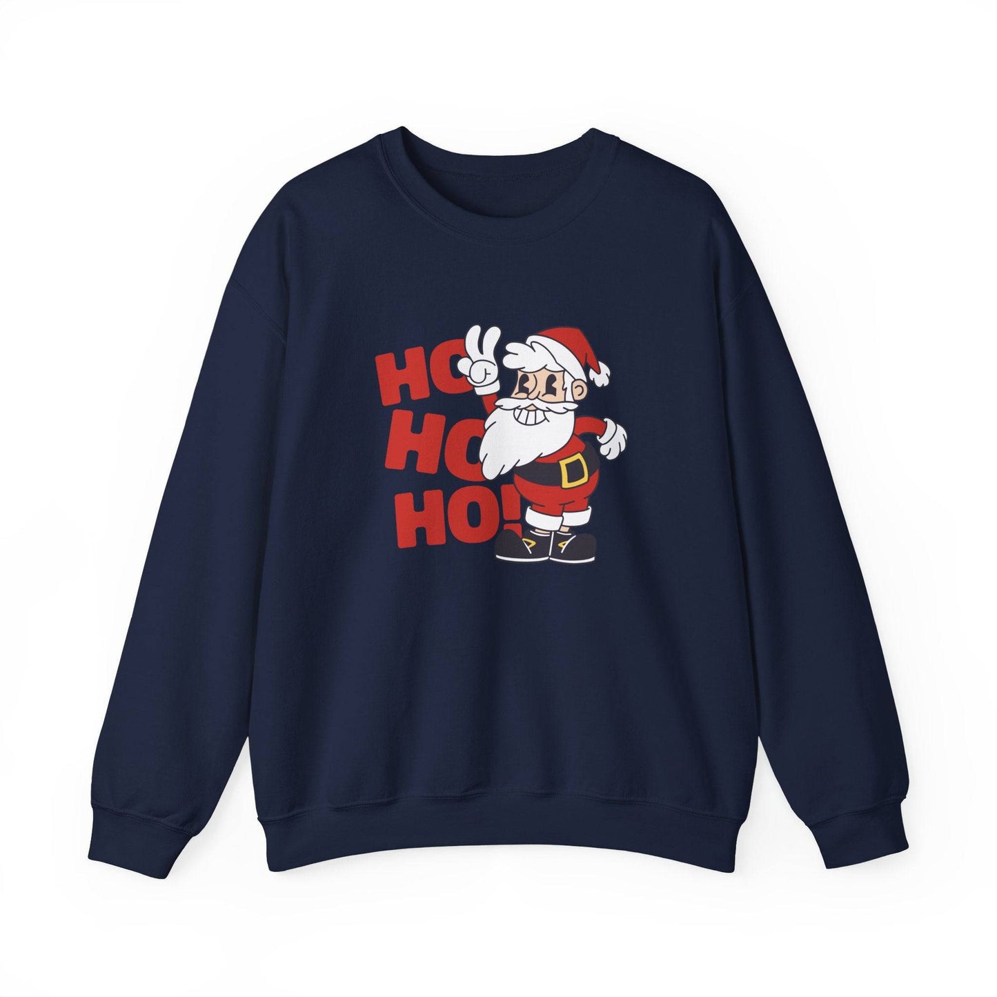 Retro Santa Ho Ho Ho Sweatshirt - Fun Christmas Graphic Sweatshirt - Goateez Style