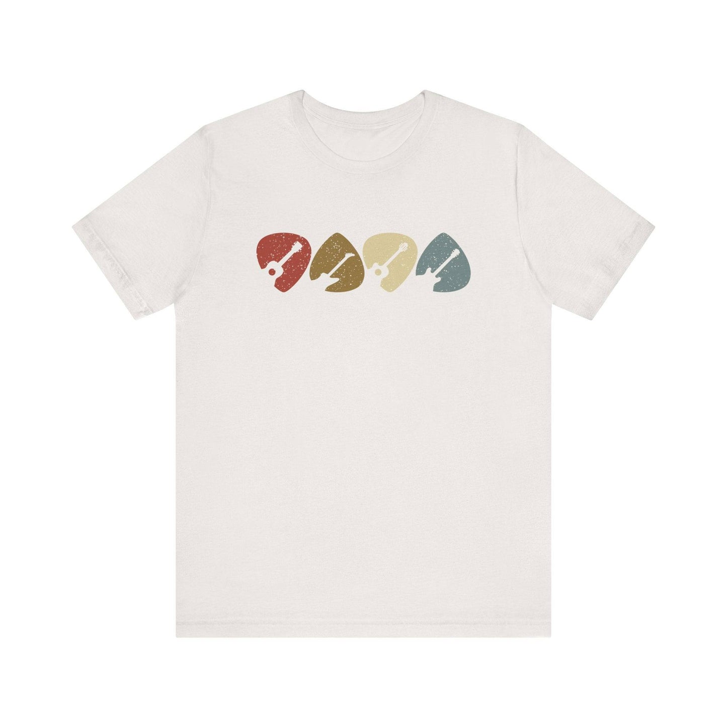 Retro Vintage Guitar Picks T-Shirt - Musician's Graphic Tee for Guitar Lovers - Goateez Style