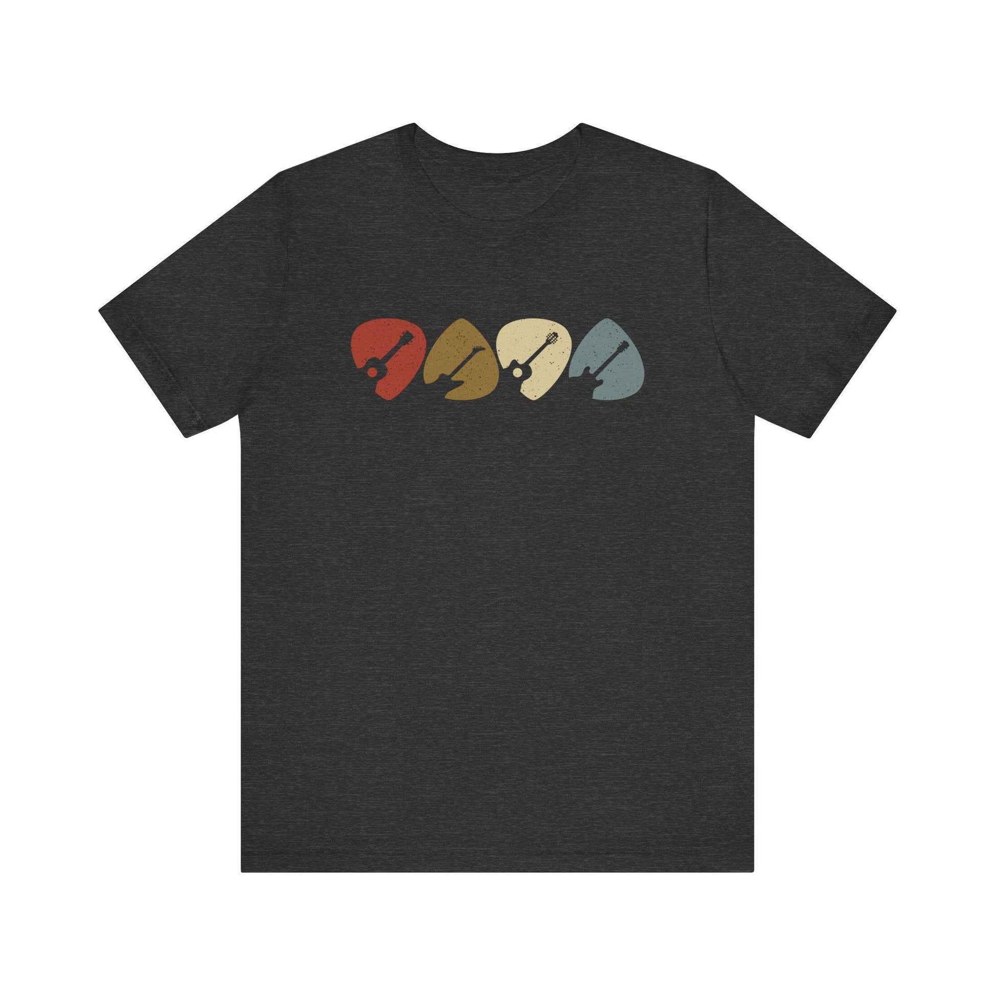 Retro Vintage Guitar Picks T-Shirt - Musician's Graphic Tee for Guitar Lovers - Goateez Style
