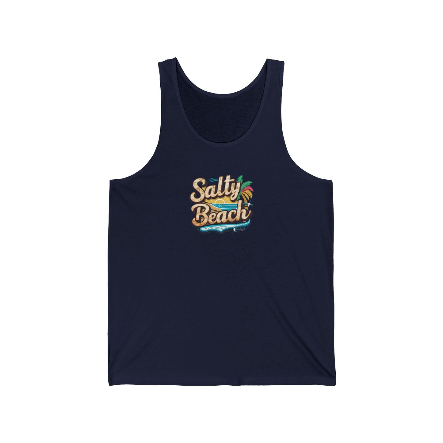 Salty Beach Tank Top - Fun Tropical Beach Design - Goateez Style