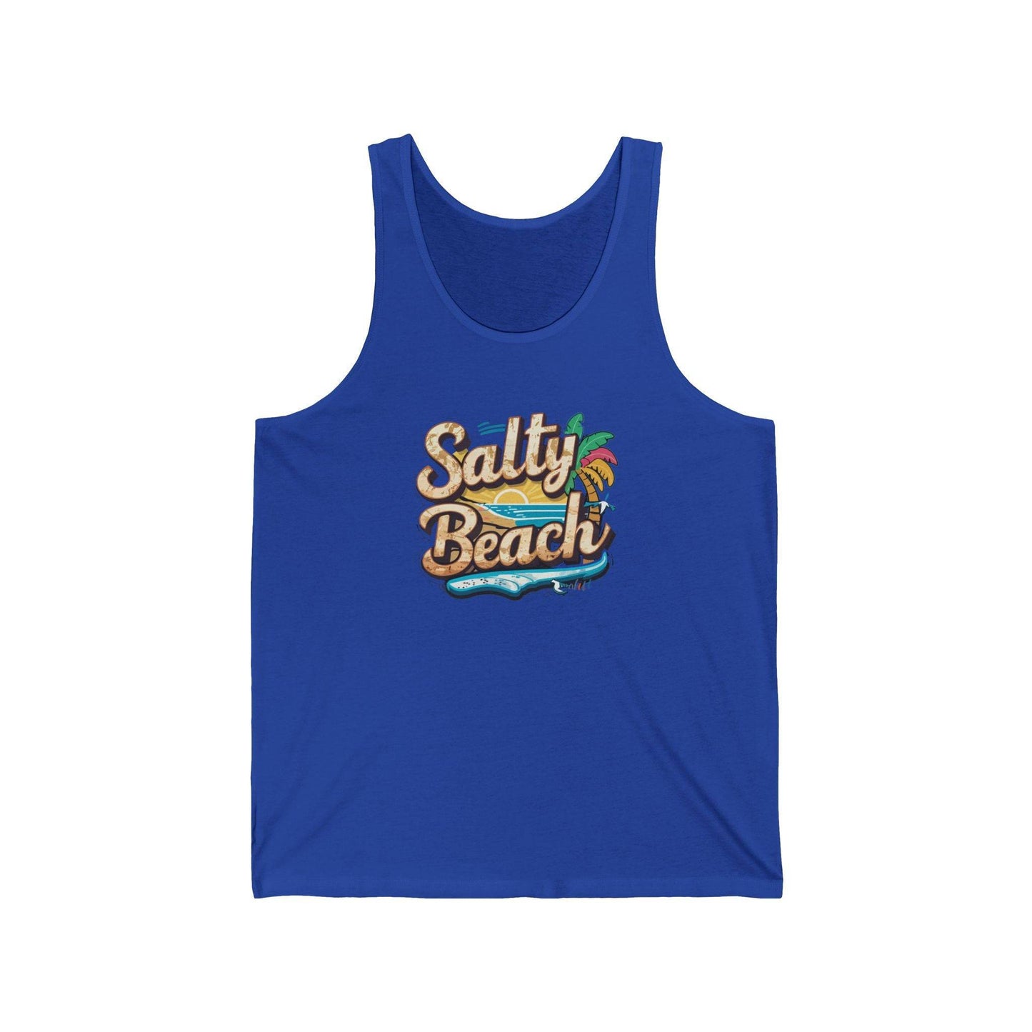 Salty Beach Tank Top - Fun Tropical Beach Design - Goateez Style