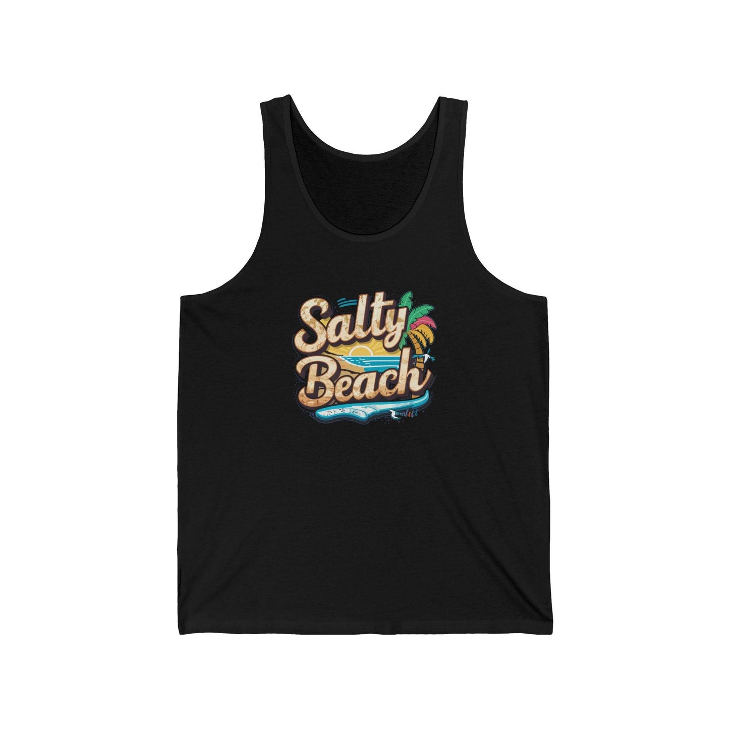 Salty Beach Tank Top - Fun Tropical Beach Design - Goateez Style