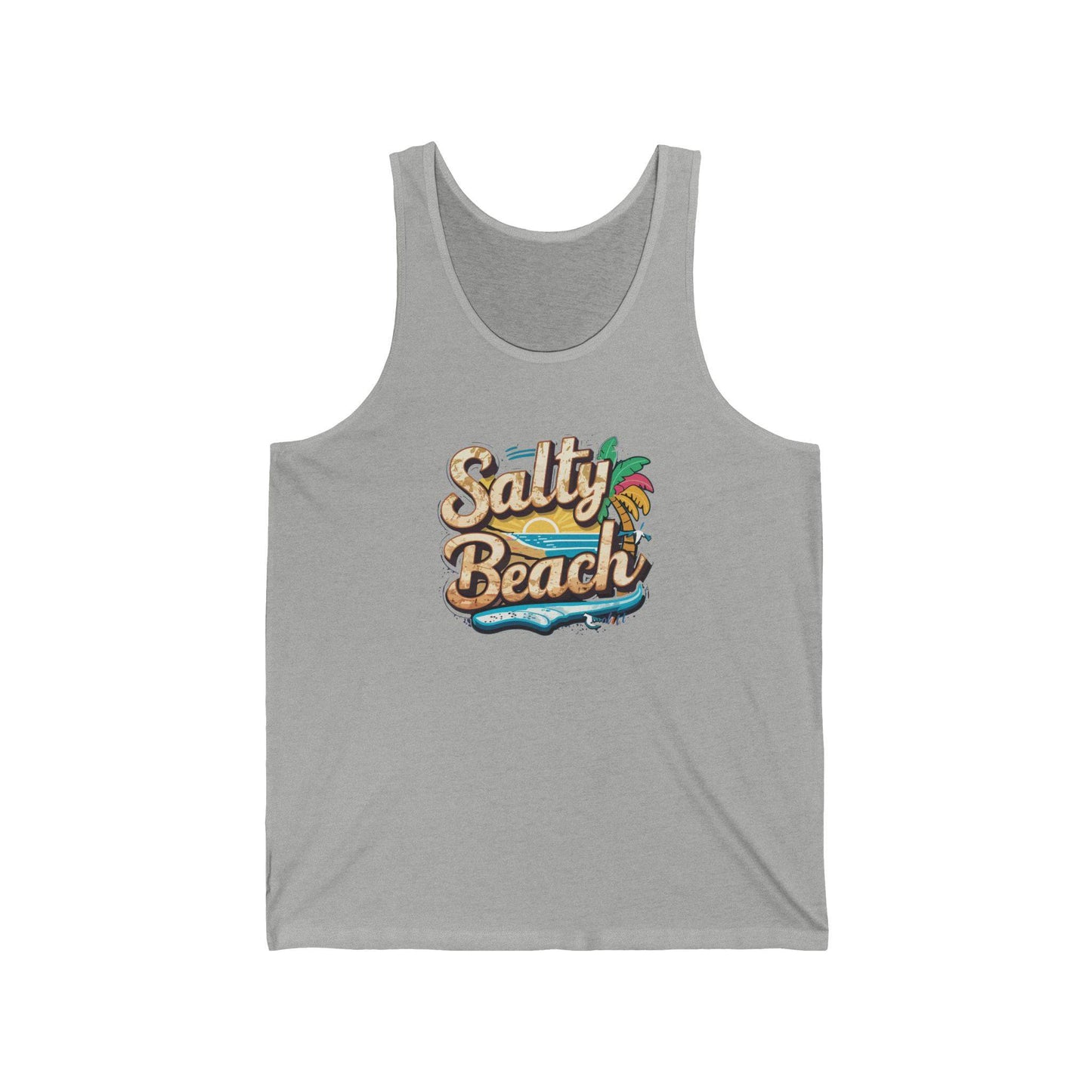 Salty Beach Tank Top - Fun Tropical Beach Design - Goateez Style