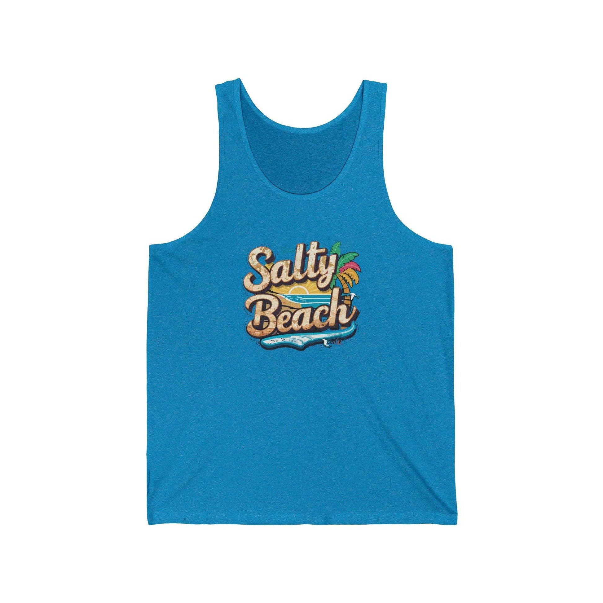 Salty Beach Tank Top - Fun Tropical Beach Design - Goateez Style