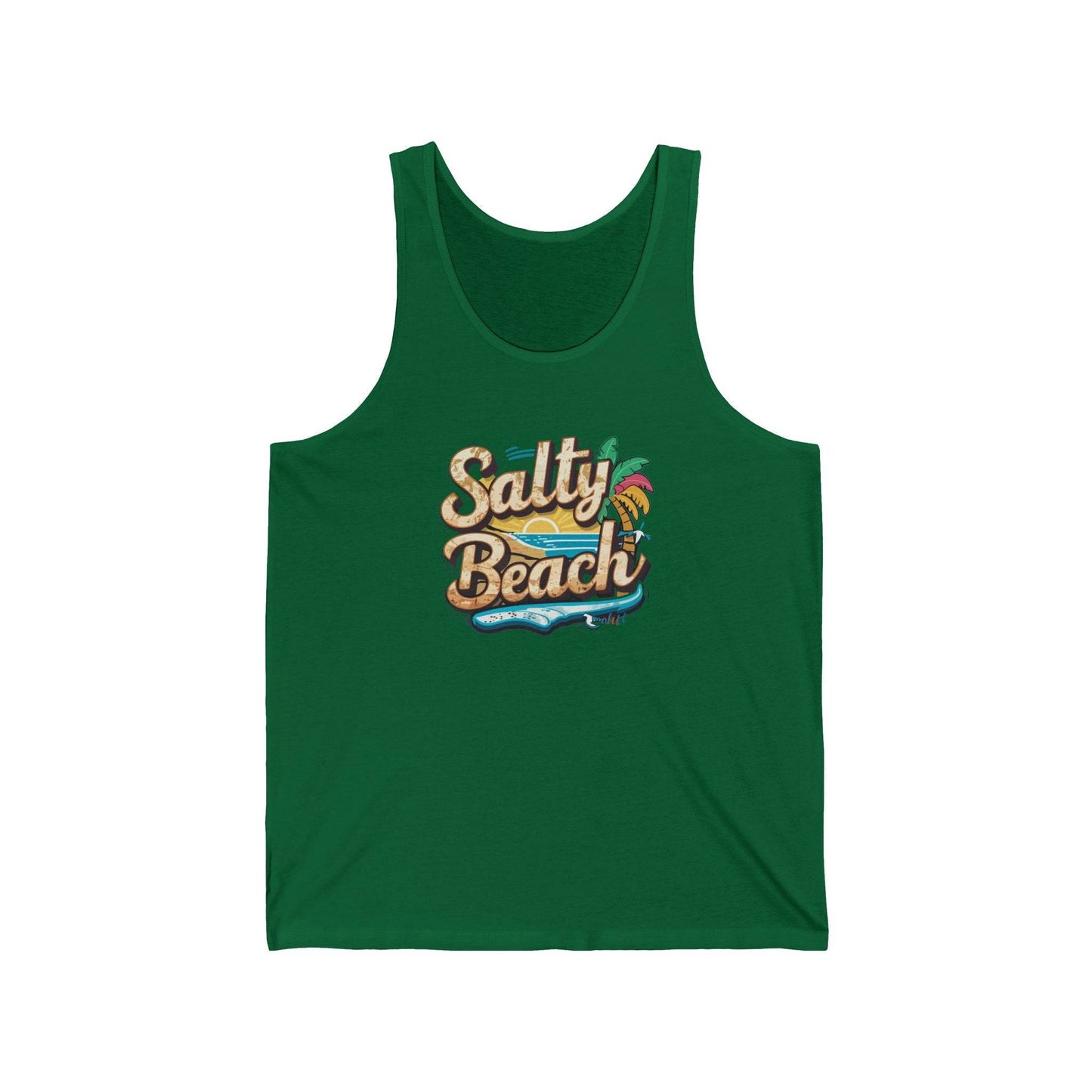 Salty Beach Tank Top - Fun Tropical Beach Design - Goateez Style