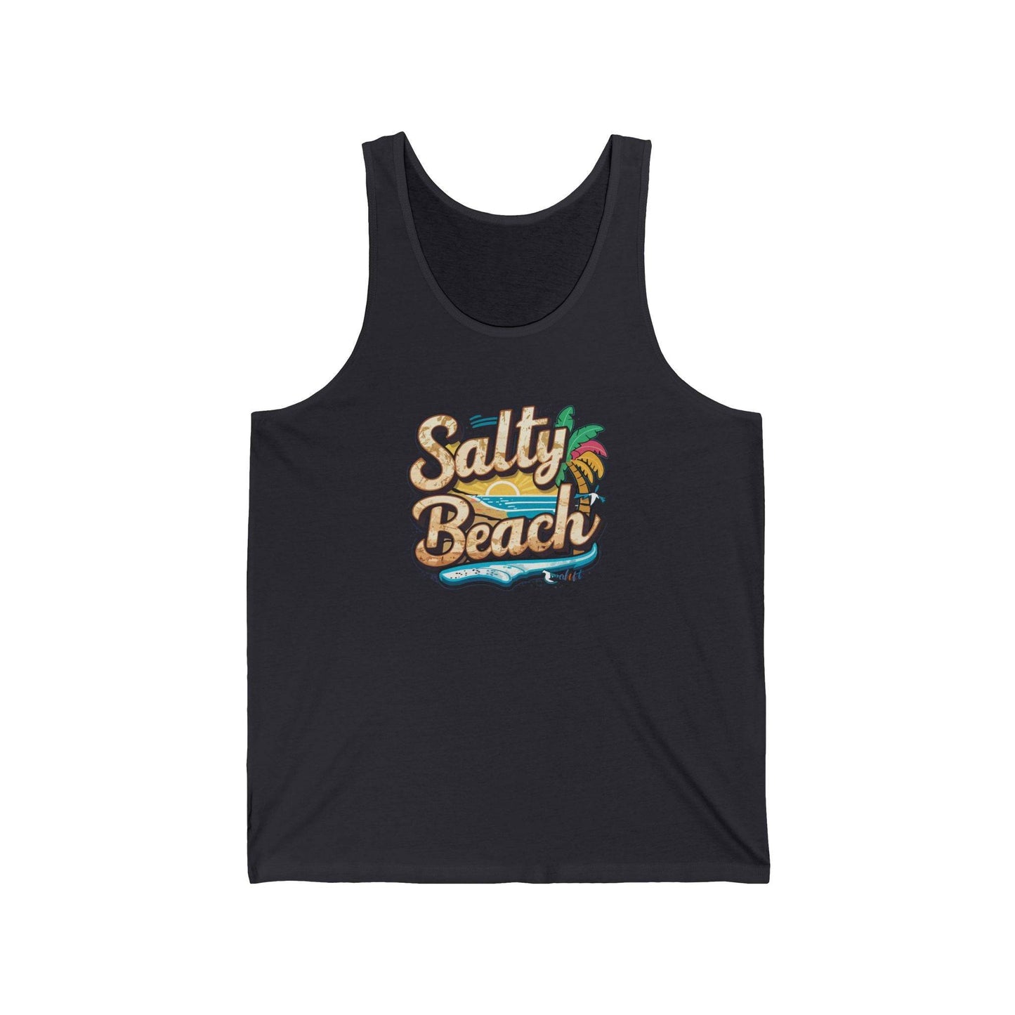 Salty Beach Tank Top - Fun Tropical Beach Design - Goateez Style