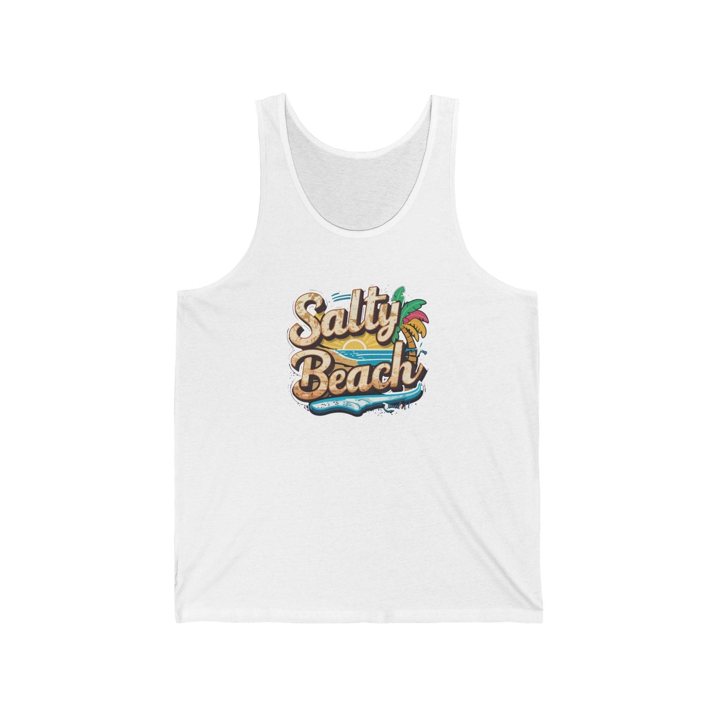 Salty Beach Tank Top - Fun Tropical Beach Design - Goateez Style