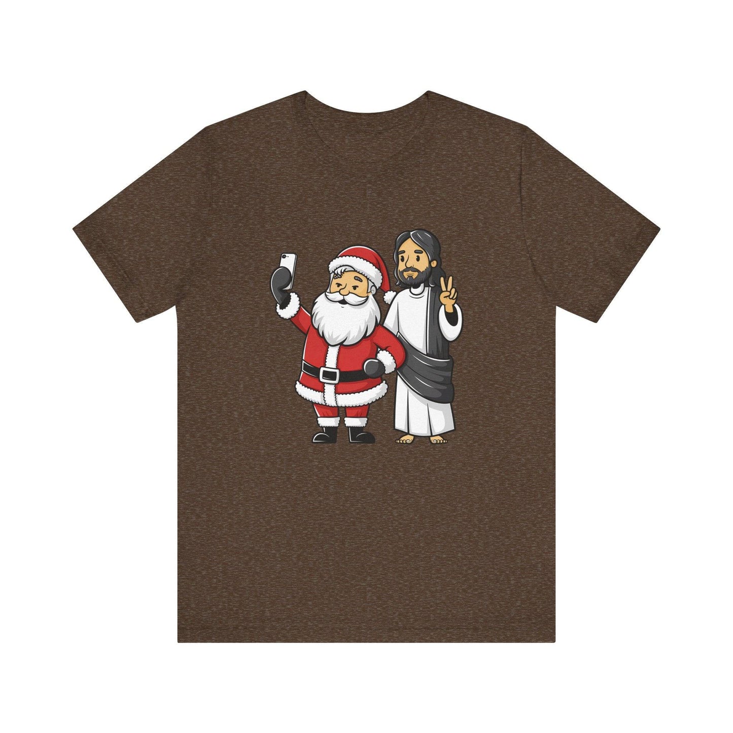 Santa and Jesus Selfie Christmas T-Shirt - Fun Holiday Humor Graphic Tee - Goateez Style