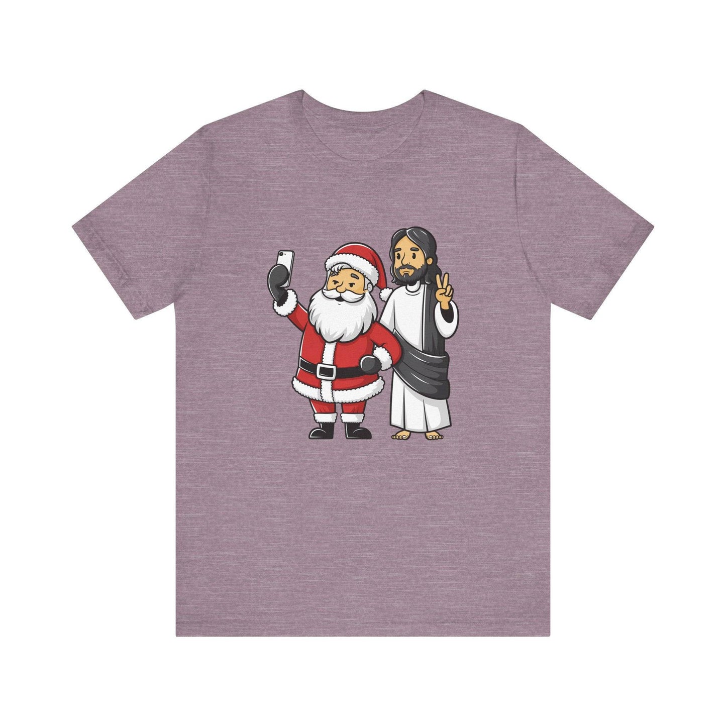 Santa and Jesus Selfie Christmas T-Shirt - Fun Holiday Humor Graphic Tee - Goateez Style
