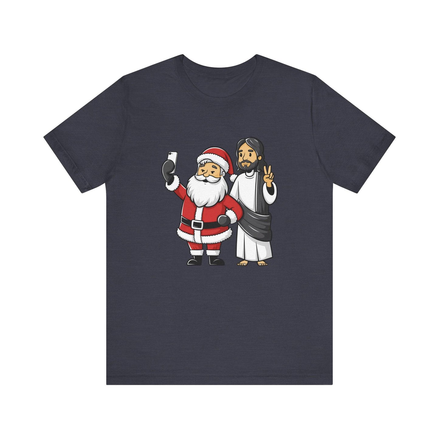 Santa and Jesus Selfie Christmas T-Shirt - Fun Holiday Humor Graphic Tee - Goateez Style