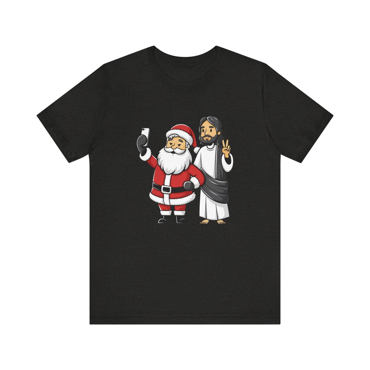Santa and Jesus Selfie Christmas T-Shirt - Fun Holiday Humor Graphic Tee - Goateez Style