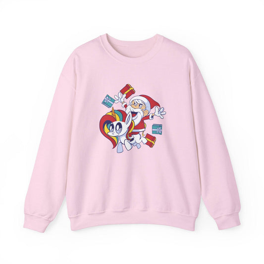 Santa and Unicorn Sweatshirt - Fun and Whimsical Christmas Gift - Goateez Style