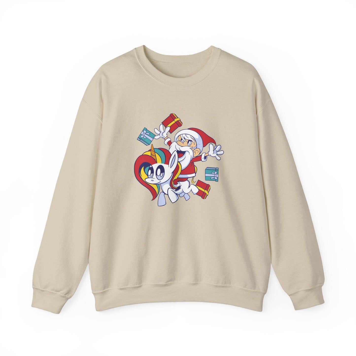 Santa and Unicorn Sweatshirt - Fun and Whimsical Christmas Gift - Goateez Style