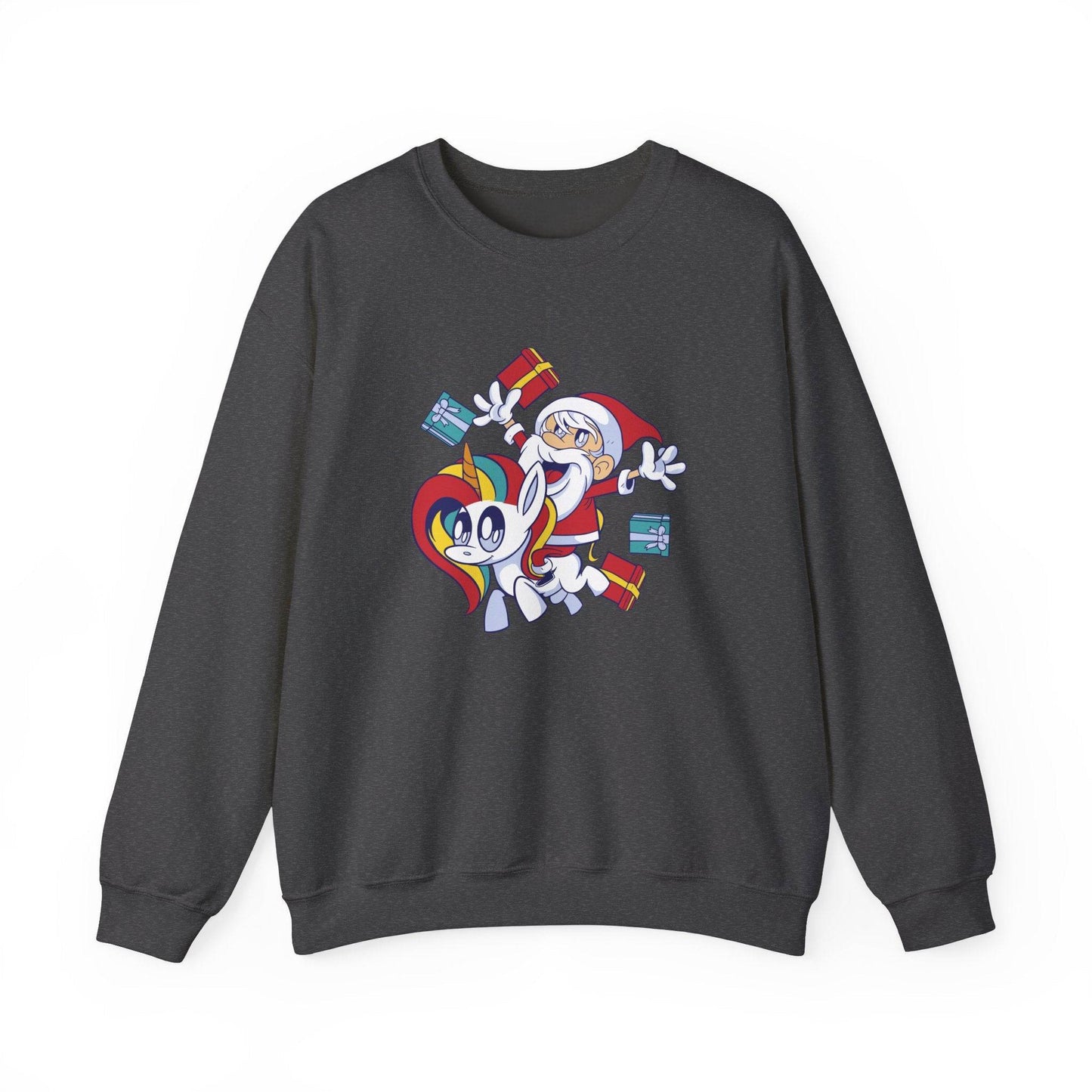 Santa and Unicorn Sweatshirt - Fun and Whimsical Christmas Gift - Goateez Style